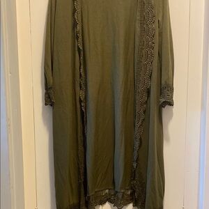 Tickled Teal Olive Green Cardigan